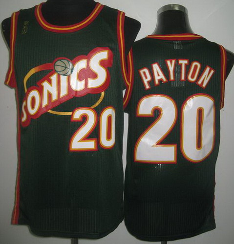 Seattle SuperSonics 20 Gary Payton Green Throwback Revolution 30 NBA Jerseys