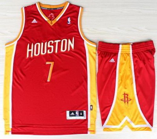 Houston Rockets 7 Jeremy Lin Red Throwback Revolution 30 Swingman Jerseys Shorts NBA Suits