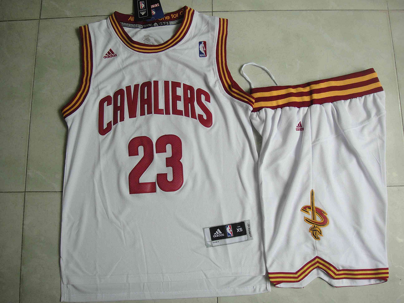 NBA Cleveland Cavaliers 23 LeBron James White Jerseys Shorts Set Suit