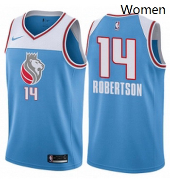 Womens Nike Sacramento Kings 14 Oscar Robertson Swingman Blue NBA Jersey City Edition