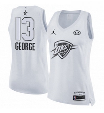 Womens Nike Jordan Oklahoma City Thunder 13 Paul George Swingman White 2018 All Star Game NBA Jersey