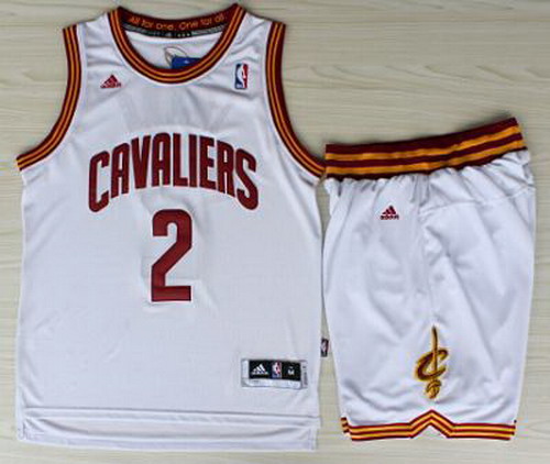 Cleveland Cavaliers 2 Kyrie Irving White Revolution 30 Swingman Jerseys Shorts NBA Suits