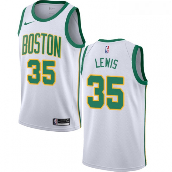 Womens Nike Boston Celtics 35 Reggie Lewis Swingman White NBA Jersey City Edition