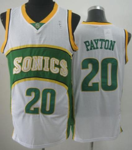 Seattle SuperSonics 20 Gary Payton White Throwback Revolution 30 NBA Basketball Jerseys