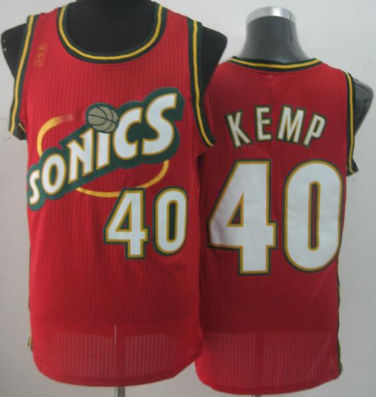 Seattle SuperSonics 40 Shawn Kemp Red Throwback Revolution 30 NBA Basketball Jerseys