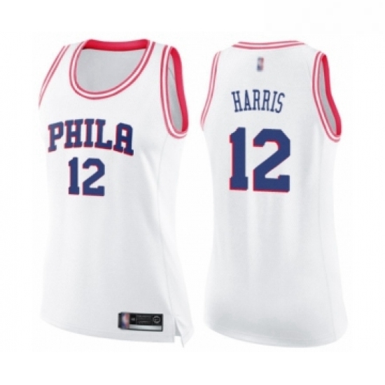 Womens Philadelphia 76ers 12 Tobias Harris Swingman White Pink F