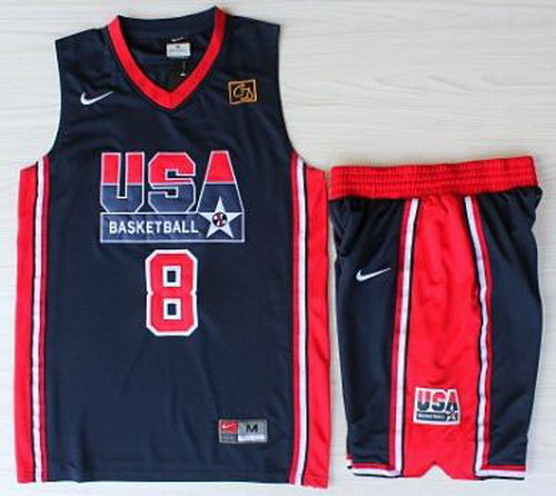 USA Basketball 1992 Olympic Dream Team Blue Jerseys & Shorts Suits 8# Scottie Pippen