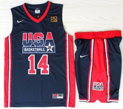 USA Basketball 1992 Olympic Dream Team Blue Jerseys & Shorts Suits 14# Charles Barkley