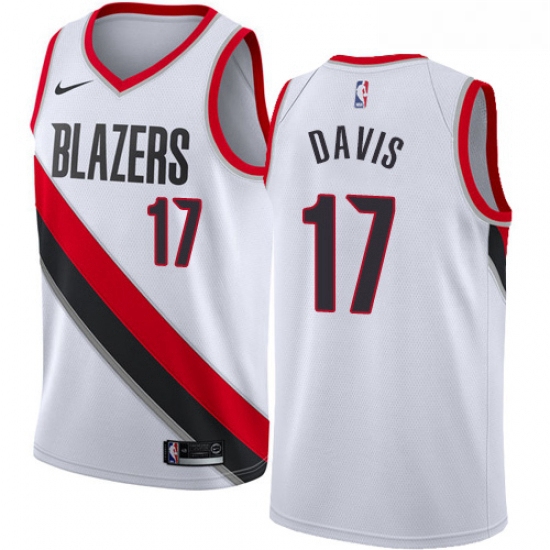 Womens Nike Portland Trail Blazers 17 Ed Davis Swingman White Home NBA Jersey Association Edition