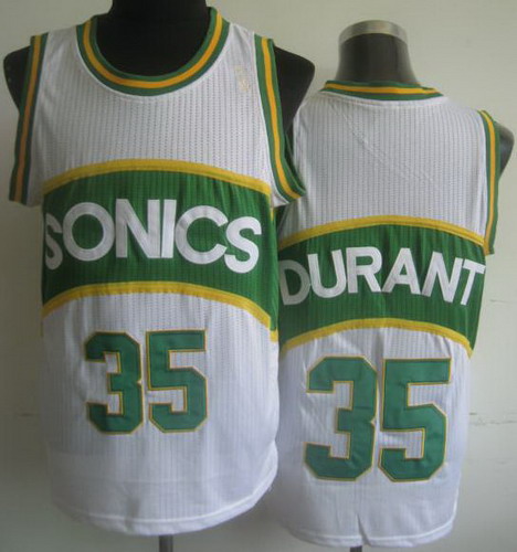 Seattle Supersonic 35 Kevin Durant White Hardwood Classics Revolution 30 NBA Jerseys