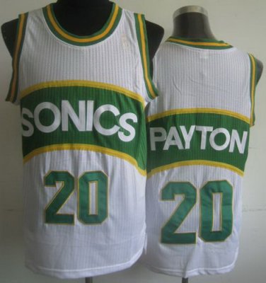 Seattle SuperSonics 20 Gary Payton White Hardwood Classics Revolution 30 NBA Jerseys