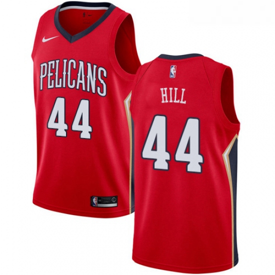 Womens Nike New Orleans Pelicans 44 Solomon Hill Authentic Red Alternate NBA Jersey Statement Editio