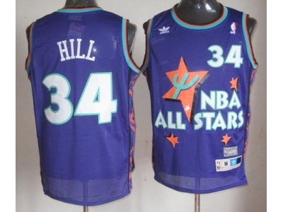 NBA 95 All Star #34 Hill Purple Jerseys