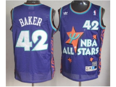 NBA 95 All Star #42 Baker Purple Jerseys