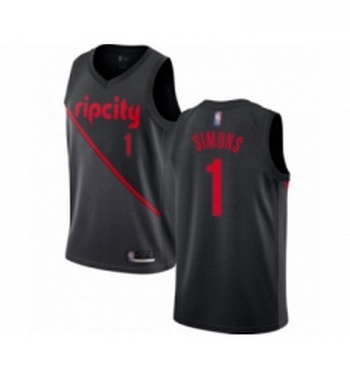 Womens Portland Trail Blazers 1 Anfernee Simons Swingman Black Basketball Jersey 2018 19 City Editio