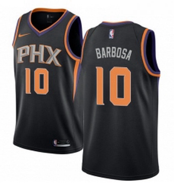 Womens Nike Phoenix Suns 10 Leandro Barbosa Authentic Black Alternate NBA Jersey Statement Edition