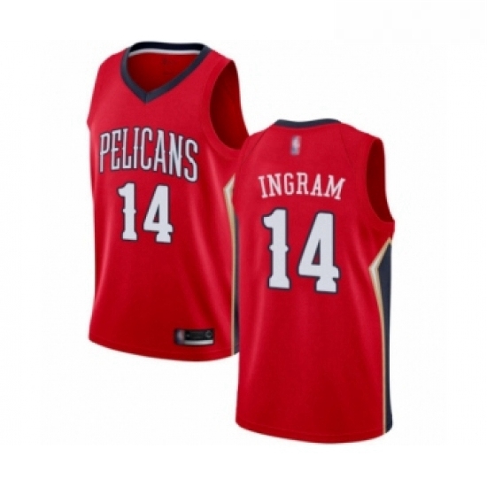 Womens New Orleans Pelicans 14 Brandon Ingram Swingman Red Basketball Jersey Statement Edition