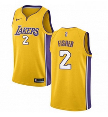 Womens Nike Los Angeles Lakers 2 Derek Fisher Swingman Gold Home NBA Jersey Icon Edition