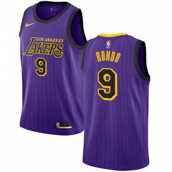 Womens Nike Los Angeles Lakers 9 Rajon Rondo Swingman Purple NBA Jersey City Edition