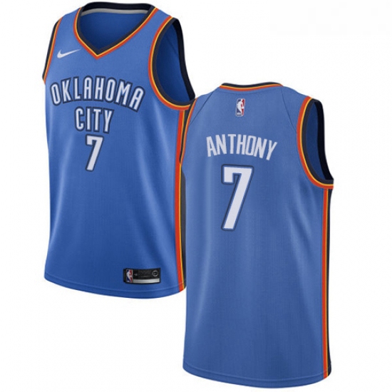 Womens Nike Oklahoma City Thunder 7 Carmelo Anthony Swingman Royal Blue Road NBA Jersey Icon Edition