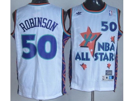 San Antonio Spurs 50 David Robinson White 95 All Star NBA Jerseys