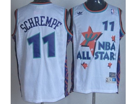 Seattle SuperSonics 11 Detlef Schrempf White 95 All Star NBA Jerseys