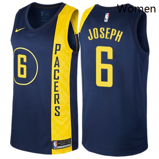 Womens Nike Indiana Pacers 6 Cory Joseph Swingman Navy Blue NBA Jersey City Edition