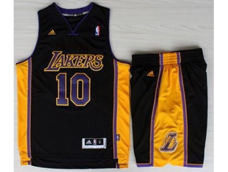 Los Angeles Lakers 10 Steve Nash Black Revolution 30 Swingman NBA Jerseys Shorts Suits Purple Number