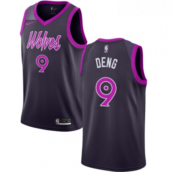 Womens Nike Minnesota Timberwolves 9 Luol Deng Swingman Purple NBA Jersey City Edition