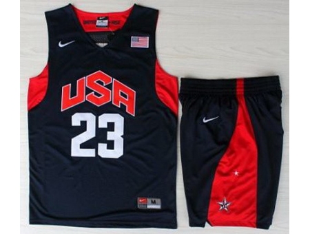 USA Basketball #23 Kyrie Irving Blue Jersey & Shorts Suit