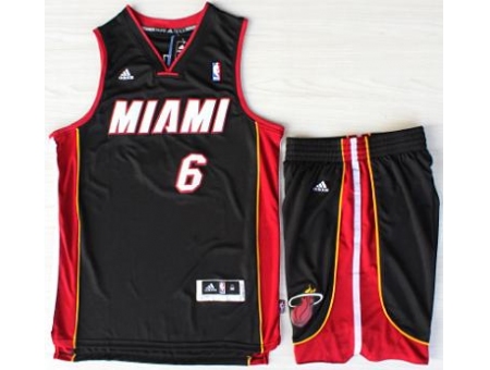 Miami Heat 6 LeBron James Black Revolution 30 Swingman NBA Jerseys Short Suits MIAMI Style