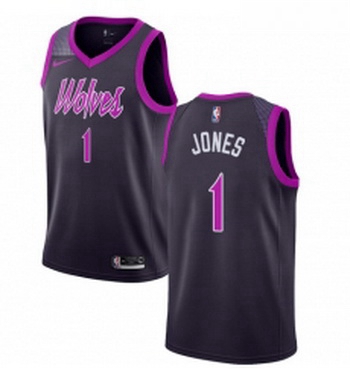 Womens Nike Minnesota Timberwolves 1 Tyus Jones Swingman Purple NBA Jersey City Edition