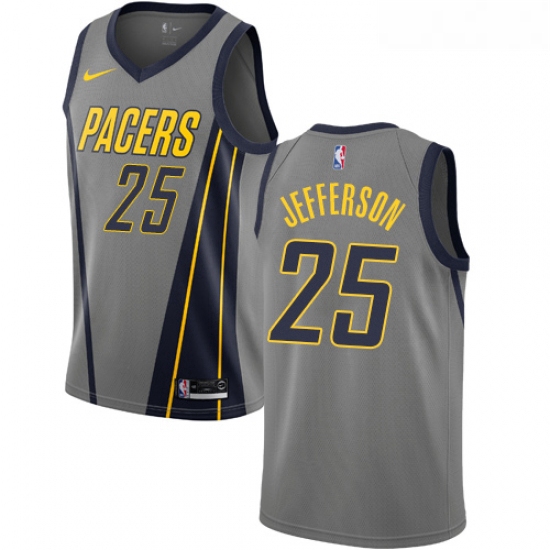 Womens Nike Indiana Pacers 25 Al Jefferson Swingman Gray NBA Jersey City Edition