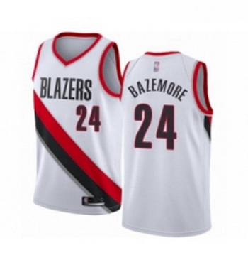 Womens Portland Trail Blazers 24 Kent Bazemore Swingman White Basketball Jersey Association Edition