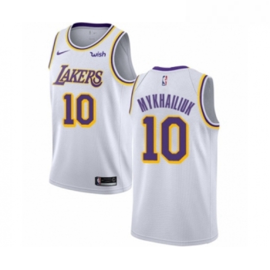 Womens Los Angeles Lakers 10 Sviatoslav Mykhailiuk Authentic White Basketball Jersey Association Edi