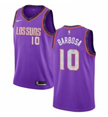 Womens Nike Phoenix Suns 10 Leandro Barbosa Swingman Purple NBA Jersey 2018 19 City Edition