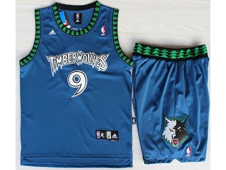 Minnesota Timberwolves 9 Ricky Rubio Blue Swingman NBA Jerseys Short Suits