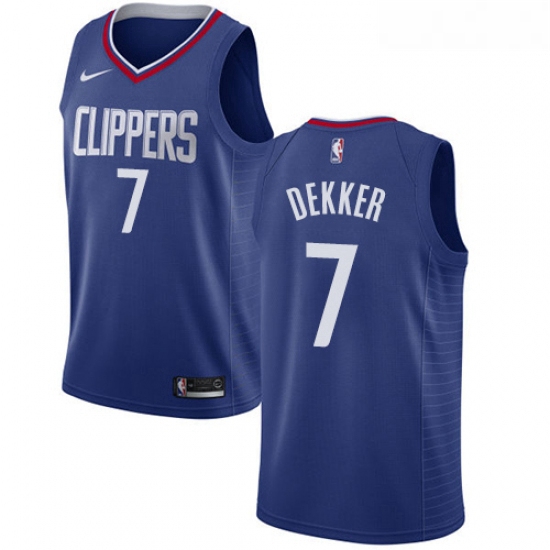 Womens Nike Los Angeles Clippers 7 Sam Dekker Swingman Blue Road NBA Jersey Icon Edition