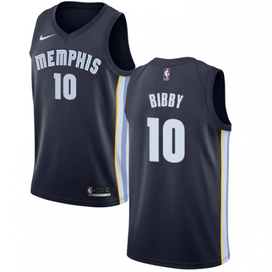 Womens Nike Memphis Grizzlies 10 Mike Bibby Swingman Navy Blue Road NBA Jersey Icon Edition