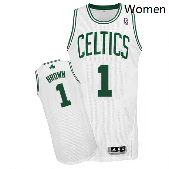 Womens Adidas Boston Celtics 1 Walter Brown Authentic White Home NBA Jersey