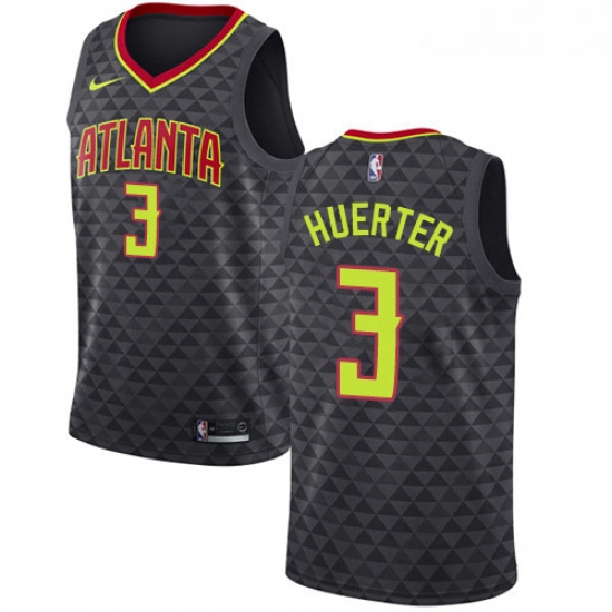 Womens Nike Atlanta Hawks 3 Kevin Huerter Swingman Black NBA Jersey Icon Edition