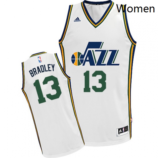 Womens Adidas Utah Jazz 13 Tony Bradley Swingman White Home NBA Jersey