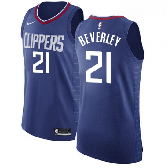 Womens Nike Los Angeles Clippers 21 Patrick Beverley Authentic Blue Road NBA Jersey Icon Edition