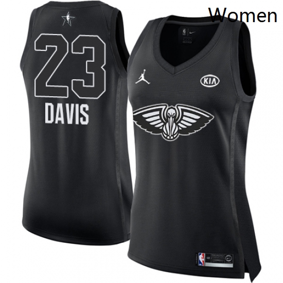 Womens Nike Jordan New Orleans Pelicans 23 Anthony Davis Swingman Black 2018 All Star Game NBA Jerse