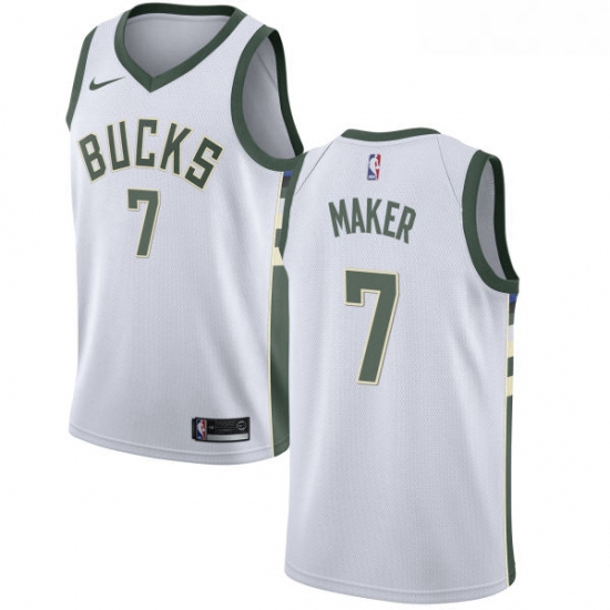 Womens Nike Milwaukee Bucks 7 Thon Maker Authentic White Home NBA Jersey Association Edition