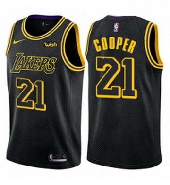 Womens Nike Los Angeles Lakers 21 Michael Cooper Swingman Black NBA Jersey City Edition