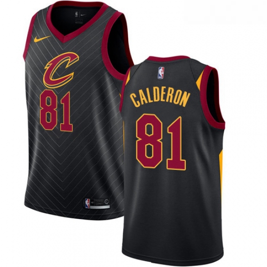 Womens Nike Cleveland Cavaliers 81 Jose Calderon Swingman Black Alternate NBA Jersey Statement Editi