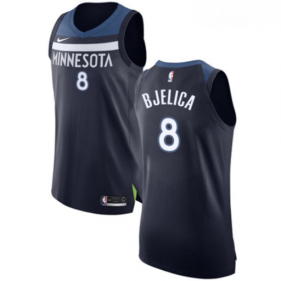 Womens Nike Minnesota Timberwolves 8 Nemanja Bjelica Authentic Navy Blue Road NBA Jersey Icon Editio