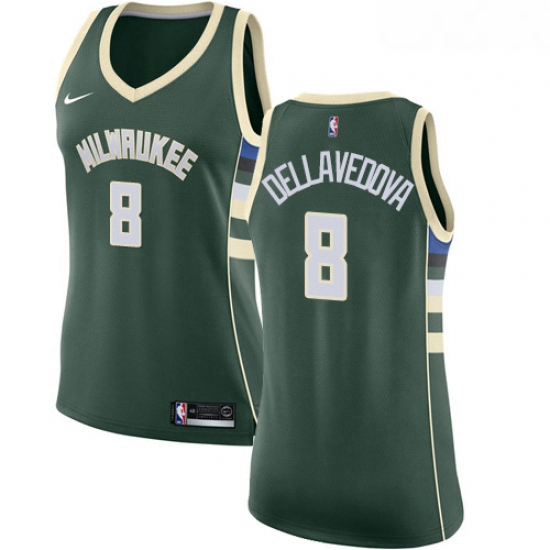 Womens Nike Milwaukee Bucks 8 Matthew Dellavedova Swingman Green Road NBA Jersey Icon Edition