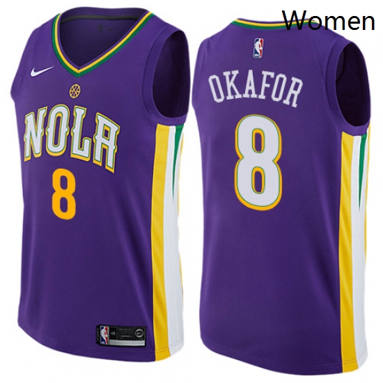 Womens Nike New Orleans Pelicans 8 Jahlil Okafor Swingman Purple NBA Jersey City Edition